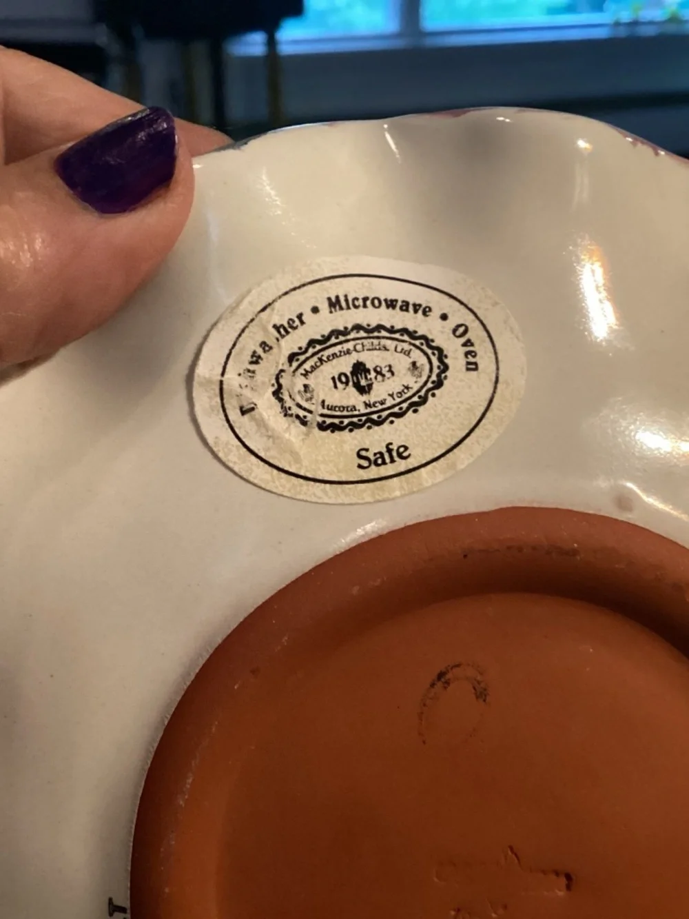 Mackenzie Childs TEA SAUCER. “ CAYUGA. PATTERN. RETIRED. RARE. MINT